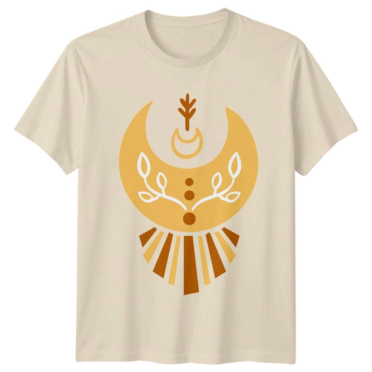 Boho Celestial Moon Botanical Abstract T-Shirt Botanical Nature Birthday S