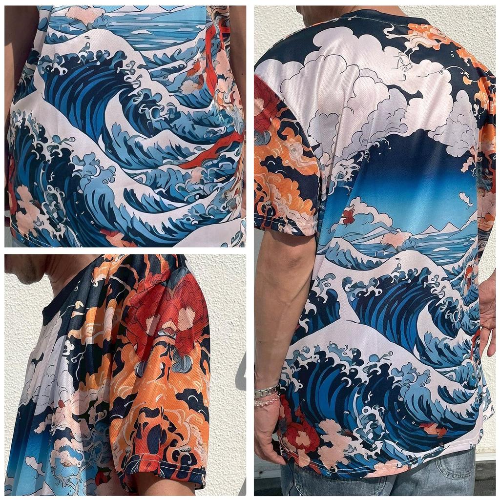 FashionBerry Japanese Print and Short Japanese American Kyoto Inbound "Okinawa Ura" T-Shirt, Men's Women's, Sleeve, Casual, Design, Japanese-Inspired,