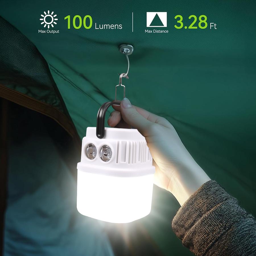 Portable USB Rechargeable LED Camping Light Outdoor Emergency Hanging Tent Solar Lamp Hiking Picnics Night Lighting Lantern
