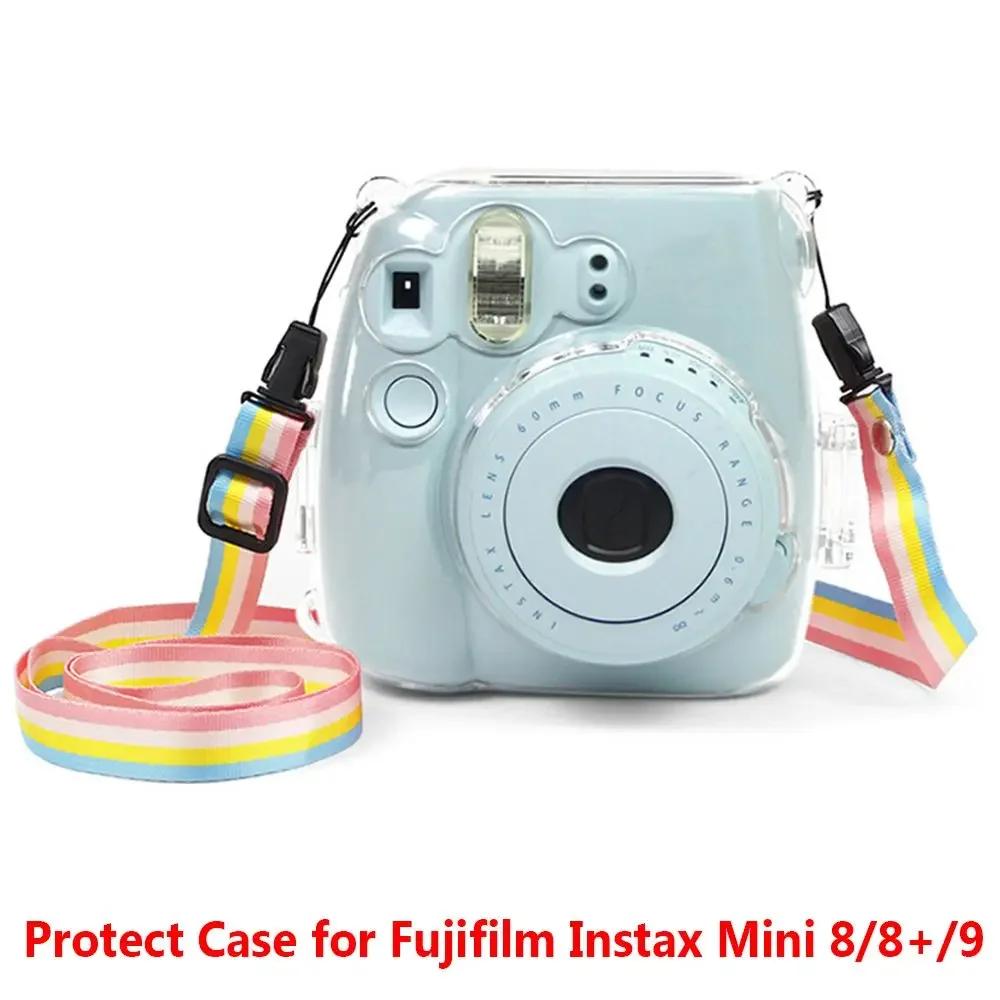 Stoßfeste Ersatz-Regenbogen-Lanyard-Kameraabdeckung Schutzhülle Transparente Aufbewahrungsbox Für Fujifilm Instax Mini 8/8+/9