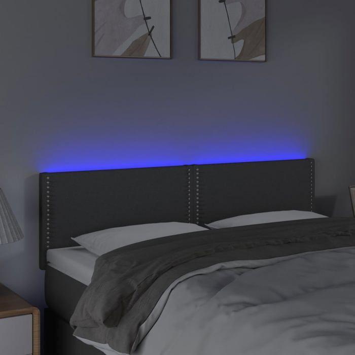 VidaXL LED Headboard Bedroom Furniture Double Bed Accessory Head of Bed Frame Interior Dark Grey 3121471