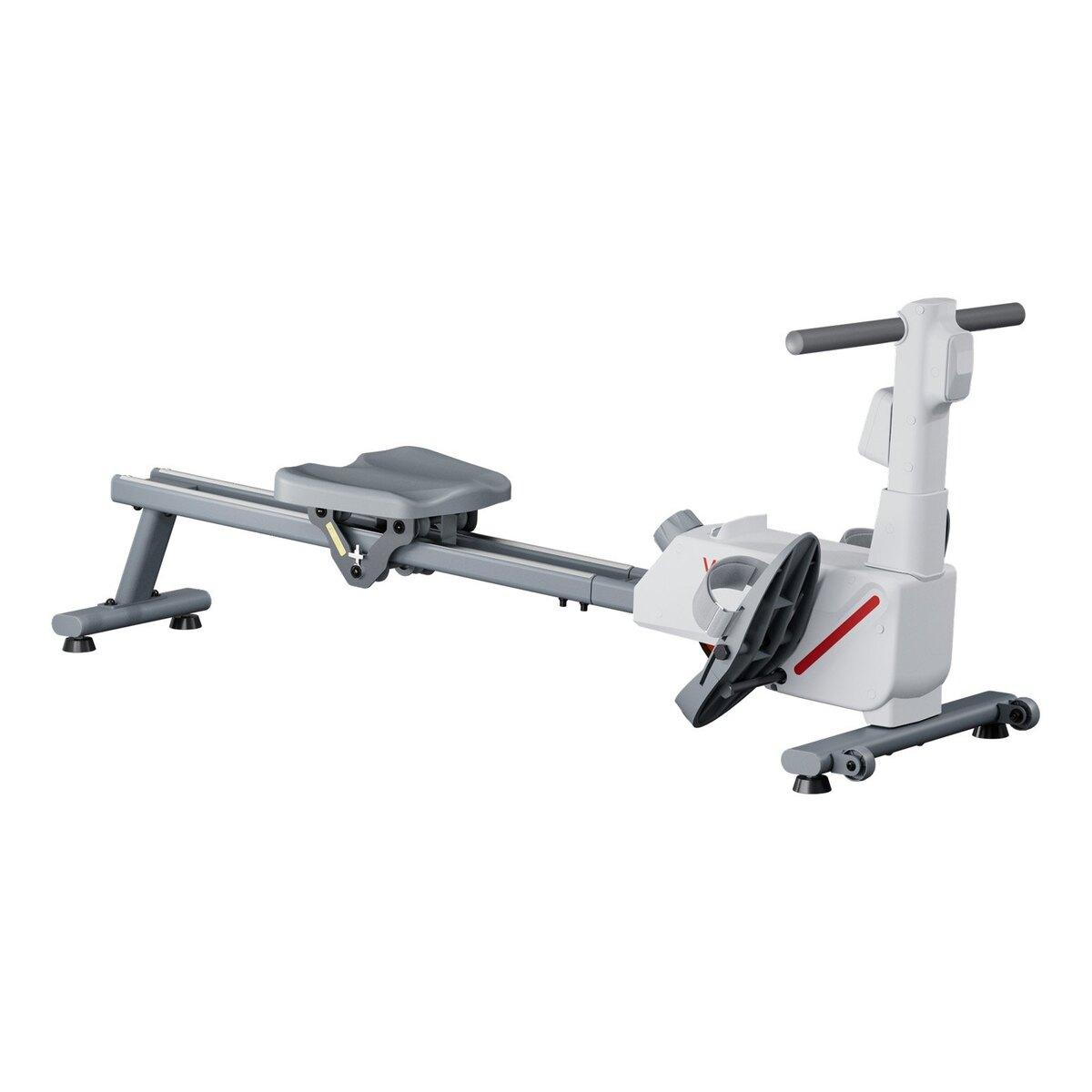 Rameur Magnétique, Résistance Silencieuse Réglable sur 16 Niveaux, Rameur Pliable pour la Maison, Capacité de Poids de 158 kg, Rameurs à Double Glissière