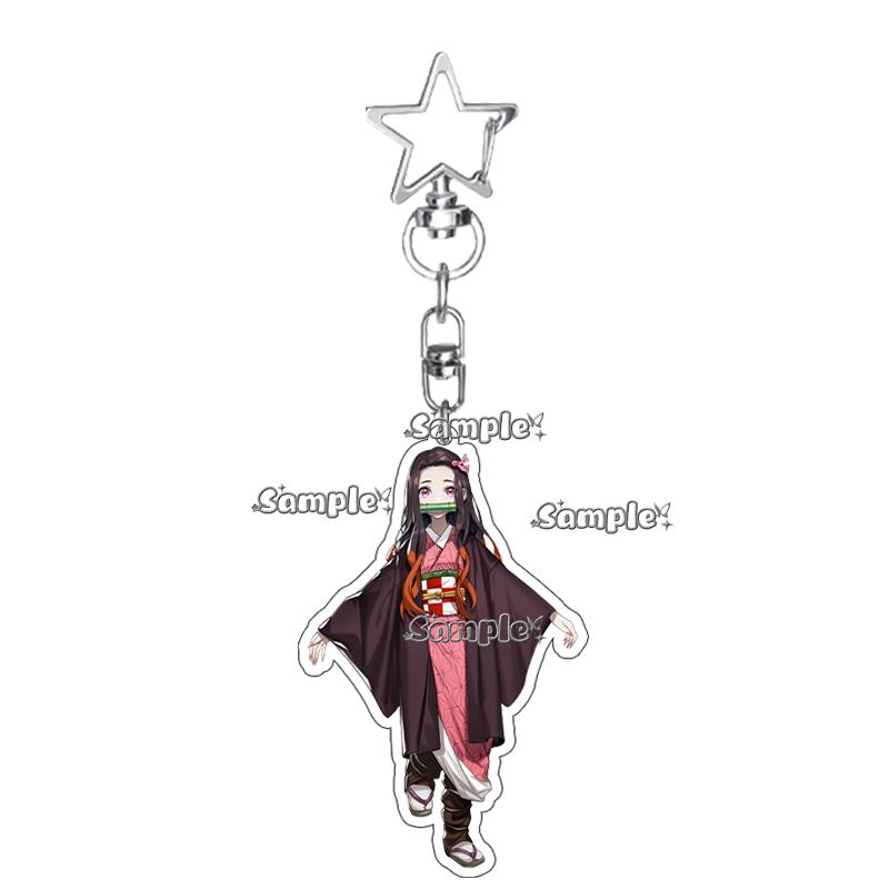 Anime Fashion Kamado Nezuko Cartoon Acrylic Keychain Pendant Charm Bag 5cm Jewelry Accessories Key Ring Gifts Toys for Friends