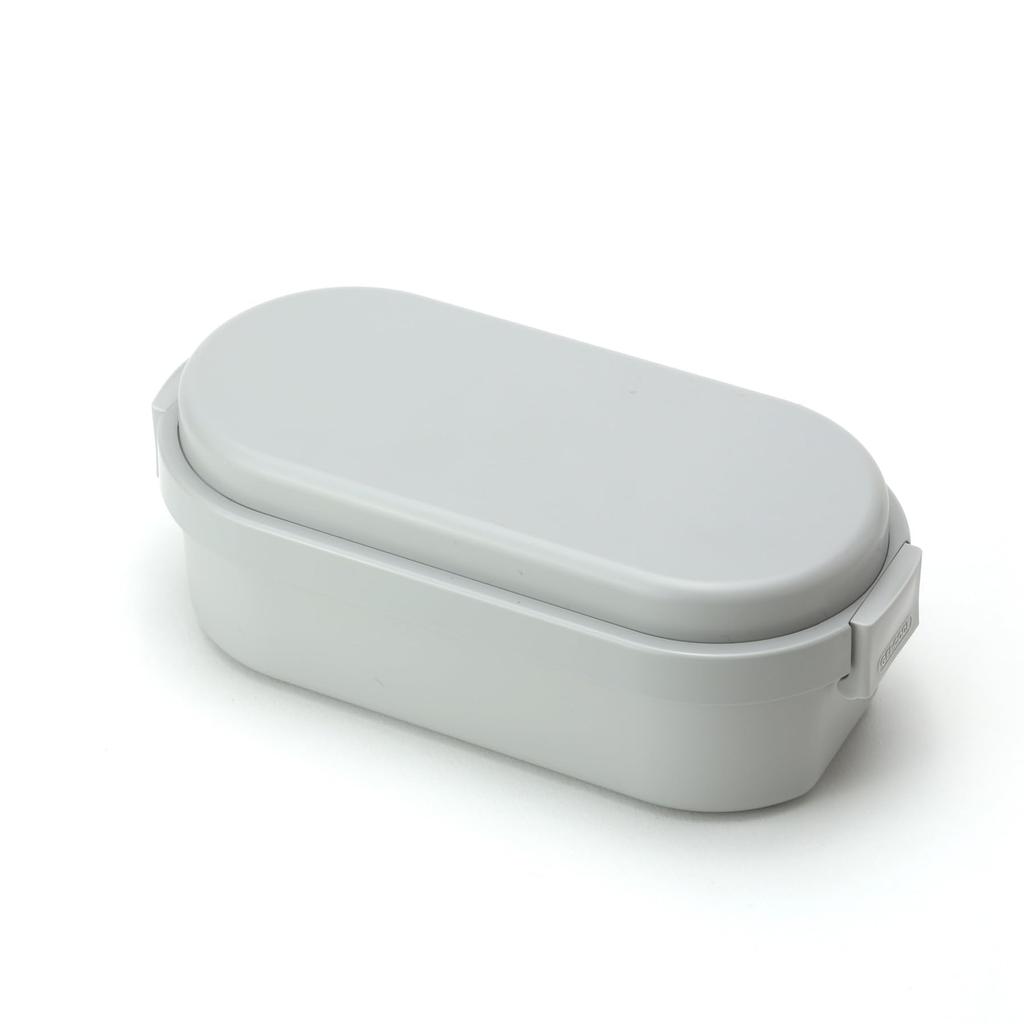 Miyoshi Seisakusho Lunch Box with Integrated Ice Pack Dome M Oyster Gray GEL-COOL 0101-0167