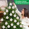 30/6pcs Flocked Christmas Hanging Balls Ornaments Xmas Tree Pendents Velvet Ball Wedding New Year Party Romantic Decoration
