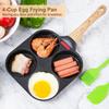 Egg Frying Pan, 4-Cup Egg Pan Nonstick, Fried Egg Pan Skillet for Breakfast, Pancake, Hamburger, Sandwiches, Suitable