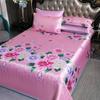 3 Pcs Luxury Linen Bed Sheet Home Bedding Decoration Machine Washable Smooth Bed Sheet Set Queen King Size with Pillowcases