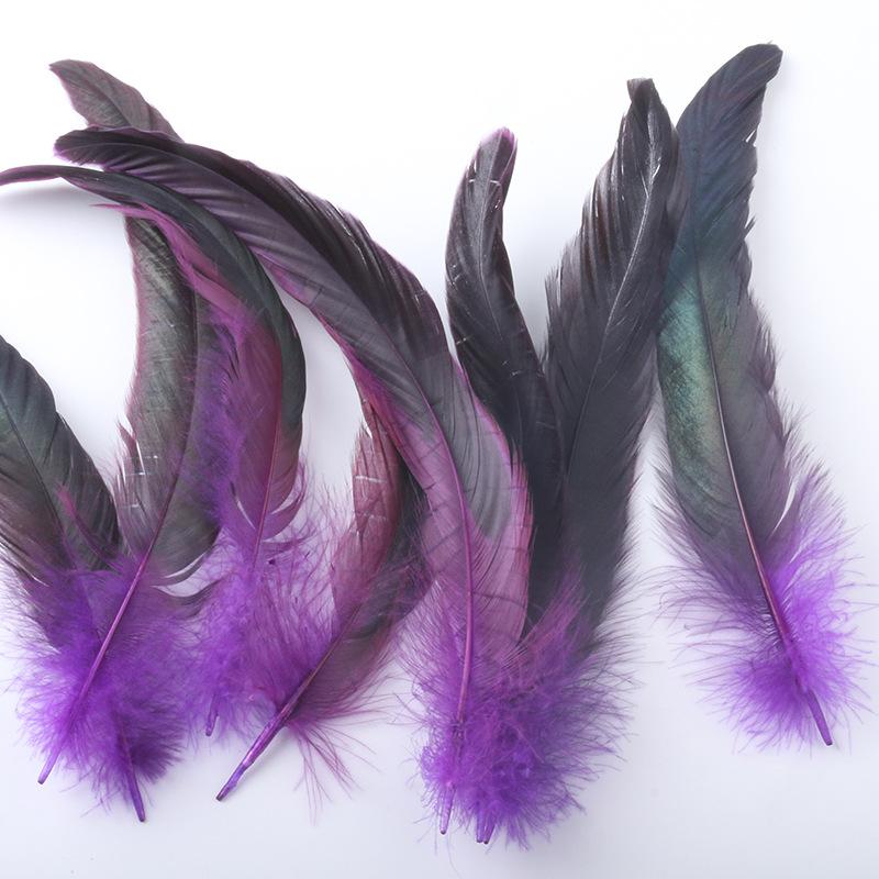 20 -25cm Colorful Rooster Tail Feathers Long Feather Diy Mask Headdress Wings Cat Stick Decoration