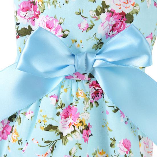 Pet Clothes - Flower Print Cotton Cute Pet Dress Cat Dog Costume Outfit Clothes
