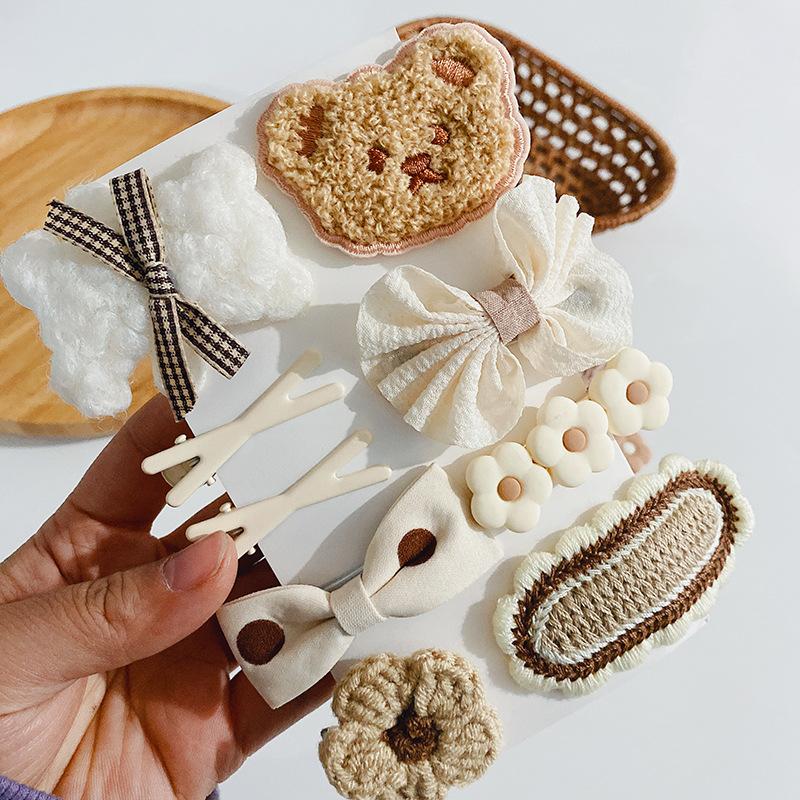 Autumn Coffee Color Cartoon Princess Hairpins Children Girl Kid Baby Hair Clip Barrettes Accessories Hairclip Headwear Headdress