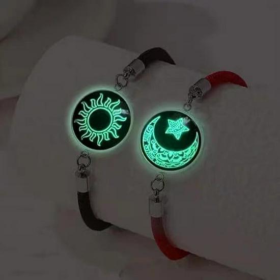 Sun and Moon Luminous Gem Bracelet: Handwoven Personalized Couple s Jewelry 3