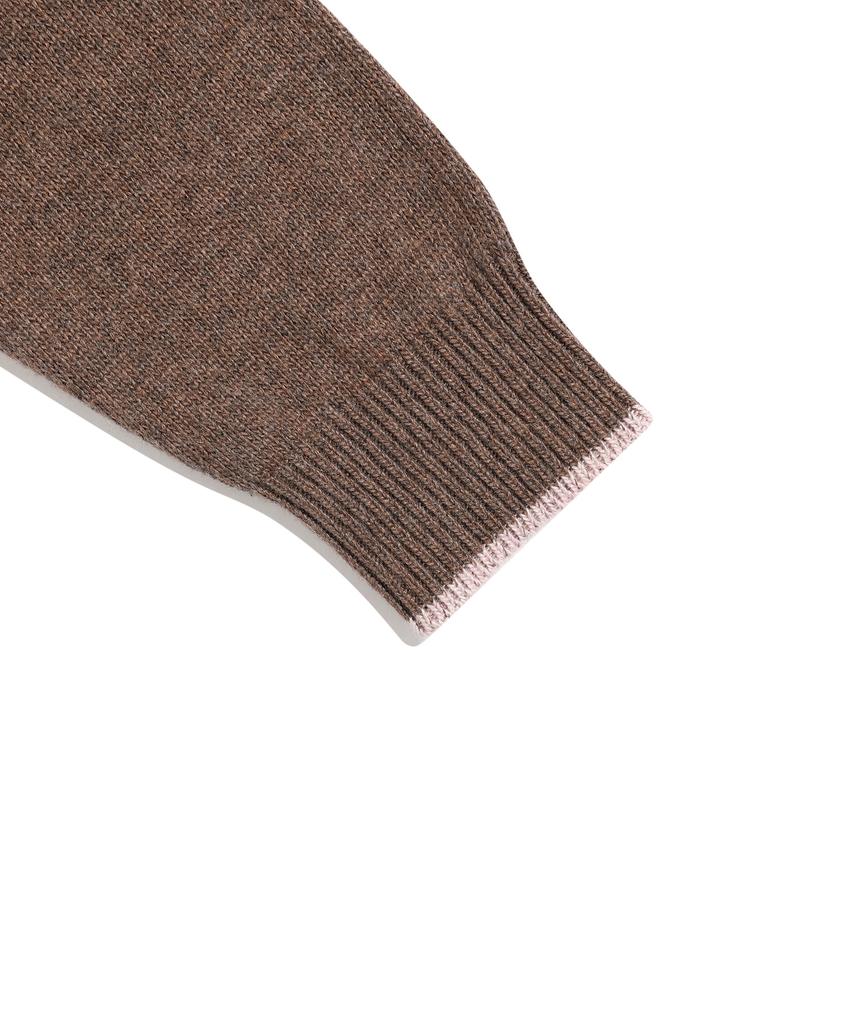 NICEGHOSTCLUB Color Tipped Knit Hoodie_Brown(Ng2Gffk640A)