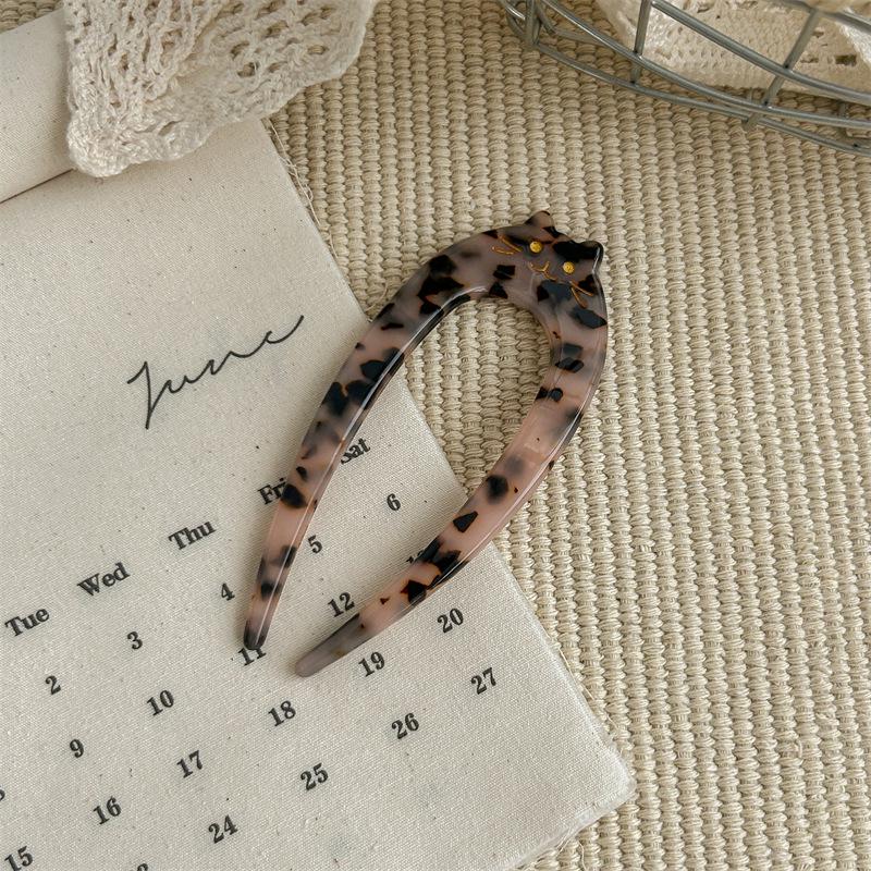 

Винтажная французская ацетатная шпилька U-образной формы для классических высоких причесок