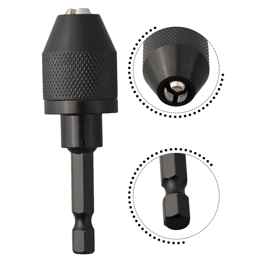 1pc Keyless Drill Chuck 0.3-6.5mm Hex Shank Chuck Adapter Drill Drilling Converter Tool Drill Chuck Clamp Power Tools