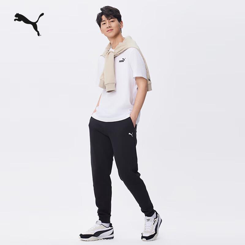 Puma Men s Slim Fit Cotton Running Track Pants 681295 L черный-01