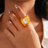 Candy Color Acrylic Resin Ring Exaggerated Big Dome Plain Ring Geometric Ring  Jewelry Gifts