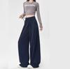 New Spring Autumn Women Sports Sweatpants, High Waist Draping Wide Leg Pants, American Style Trousers For Petite Figures