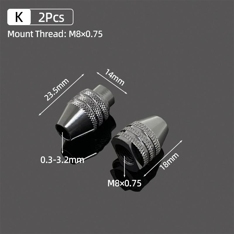 Micro Drill Chucks Electric Motor Shaft Clamp Fixture M8*0.75 Dremel Rotary DIY Tool Accessories Mini JTO Chuck Drills Bit