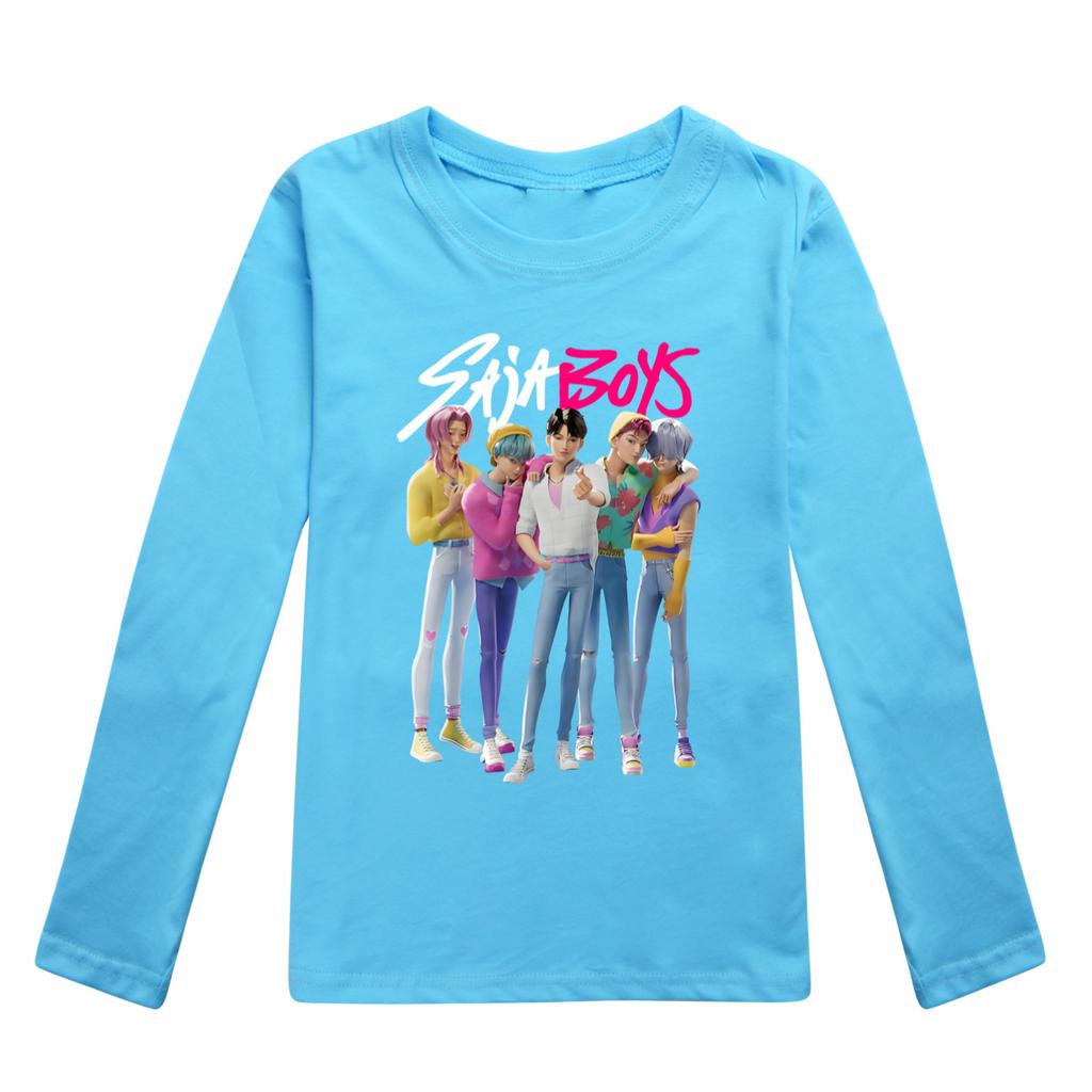 KPOP Łowcy Demonów Saja Chłopcy Koszulka Kreskówka Długi Rękaw Chłopcy Dziewczęta Nastolatki Ubrania Anime T-shirt Jesień Dziecięca Koszulka