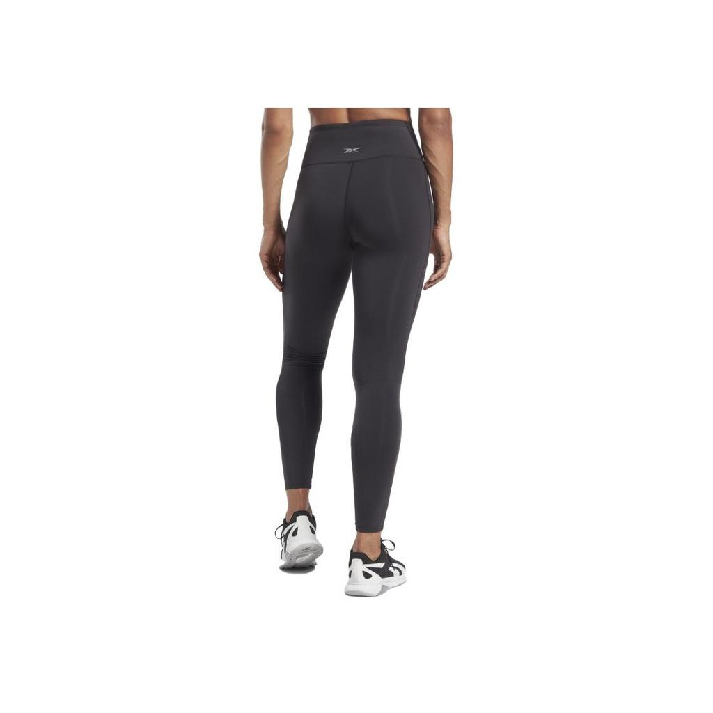 Reebok Solid High-Waisted Tight Workout Pants Women Bottoms Gray HS7780