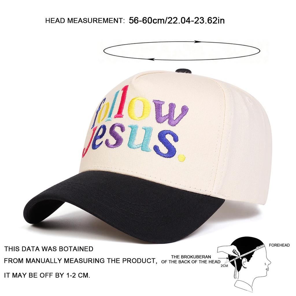 Baseball Stitching Stitched Embroidered Alphabet Jesus Follow Neutral Gender Women Men For Caps Spring And Autumn Outdoor Adjustable Casual Hats