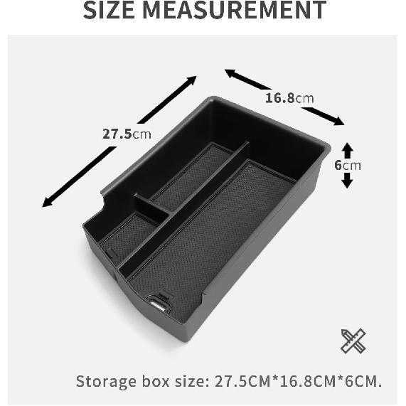 smabee Center Console Organizer for 2024 2025 Hyundai Sonata N-line Hybrid Accessories Interior Armrest Storage Box ABS Hidden Storage Tray Insert