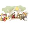 Set De Jeu Crèche De Noël - Enfant - Bois - 11x22x18 Cm - 7 Figurines - Dès 3 Ans