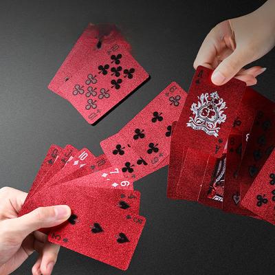 PVC Waterproof Anti Folding Thick Red Playing Cards Board Games for Family Outdoor Picnic Kill Time Entertainment Toys