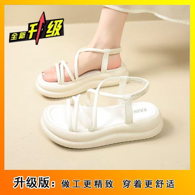 Fairy wind beach shoes Roman shoes 2025 summer new comfortable wear stepping on shit soft sole versatile casual strap