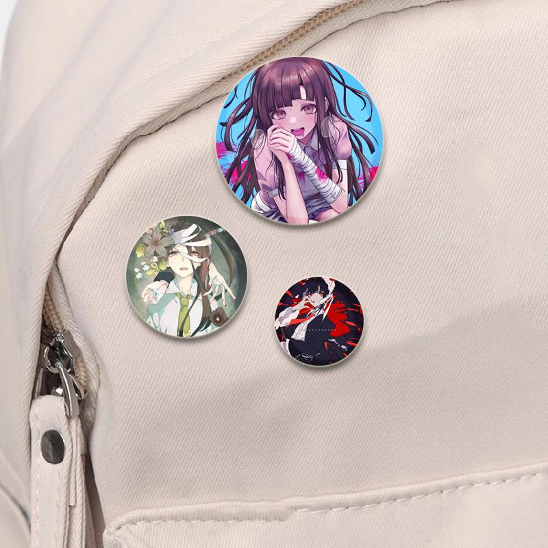 32/44/58MM Inferenz Abenteuer Spiel Anime Broschen Danganronpa HD Print Abzeichen Rucksack Kragen Cartoon Revers Pins Schmuck Geschenke Zubehör