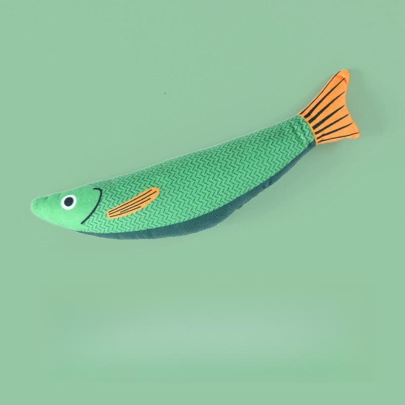 Cat Toy Kitten Printed Pillow Toys High Quality Ocean Fish Catnip Toy Durable Pet Interactive Chew Toy Pet Gnawing Sound Toy