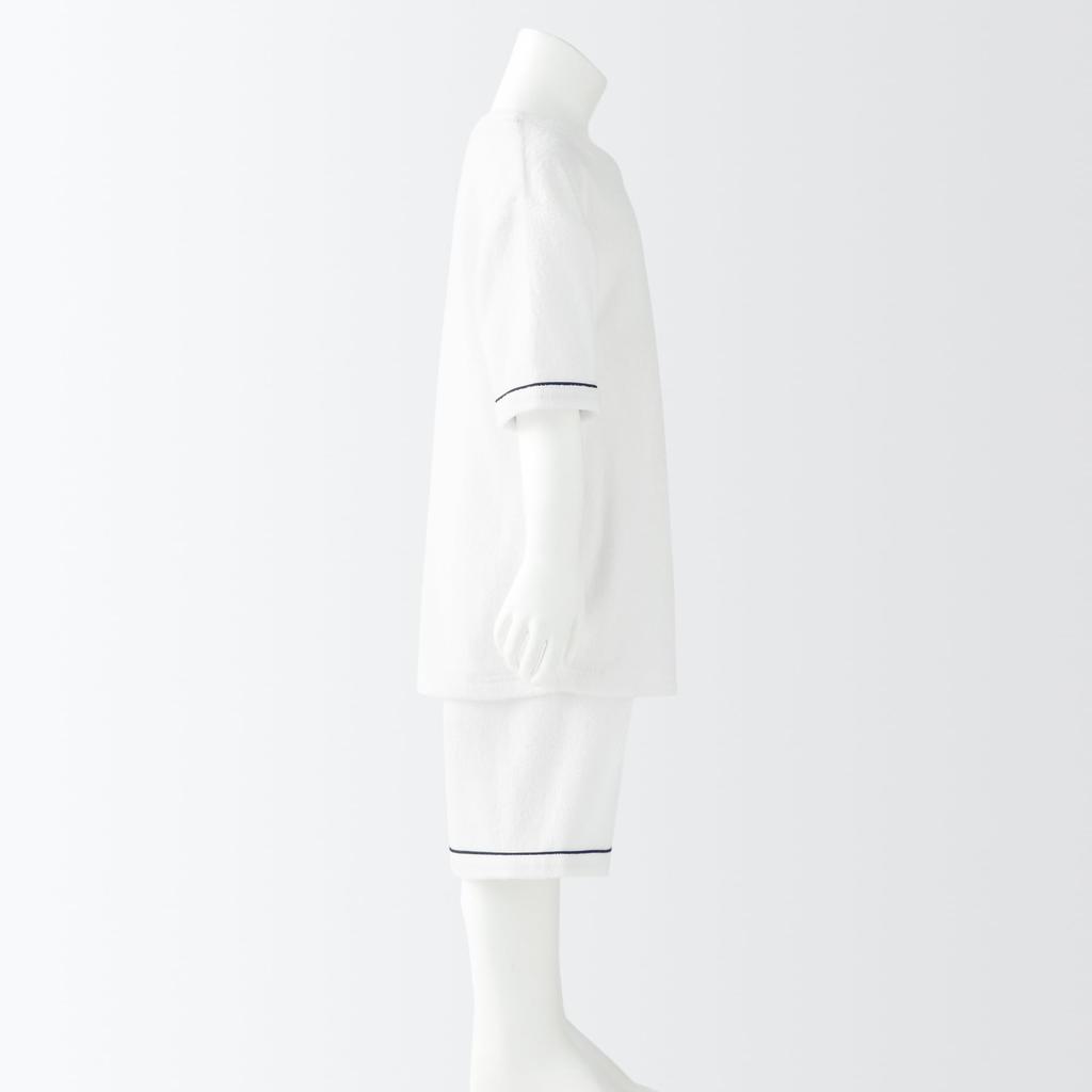 MUJI Kids Wearable Handtuch Pile Kurzarm Room Wear Set Unisex Kinder FE0HOA4S Weiß Kinder Doppelseitig 120-130