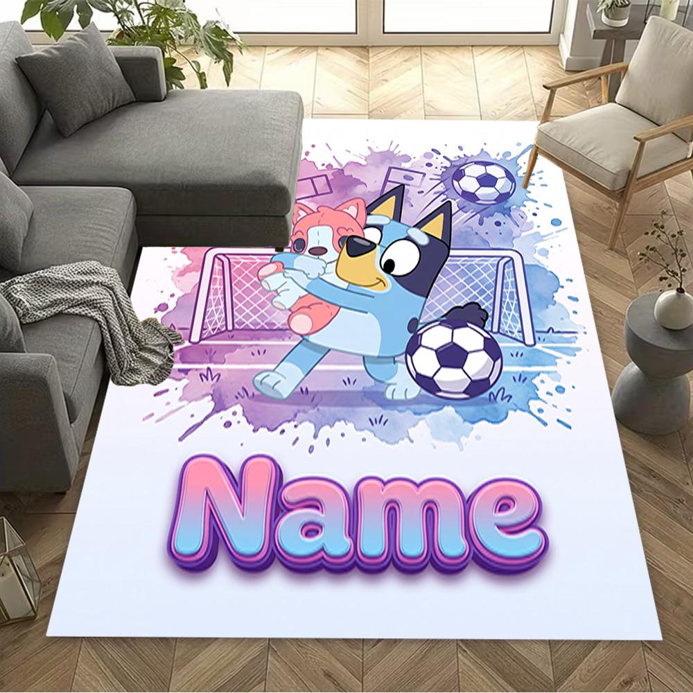 Christmas Football Fun Personalized Name Floor Rug Office Rug Design for Dormitory Balcony Entryway Dining Room Antislip Carpet Decorate Offices