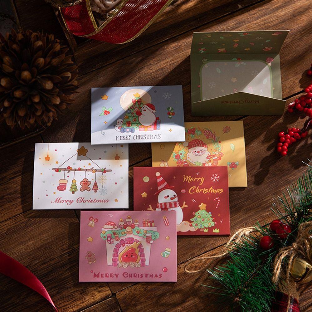 

10pcs Handwriting Merry Christmas Greeting Cards Invitation Message Card Invitation for Guest