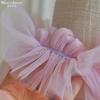 Sheer Tulle Flare Arm Sleeves, Ruffle Elastic Off Shoulder Mesh Cuffs Detachable Bridal Gloves for Wedding Gown Prom Evening Party Photoshoot