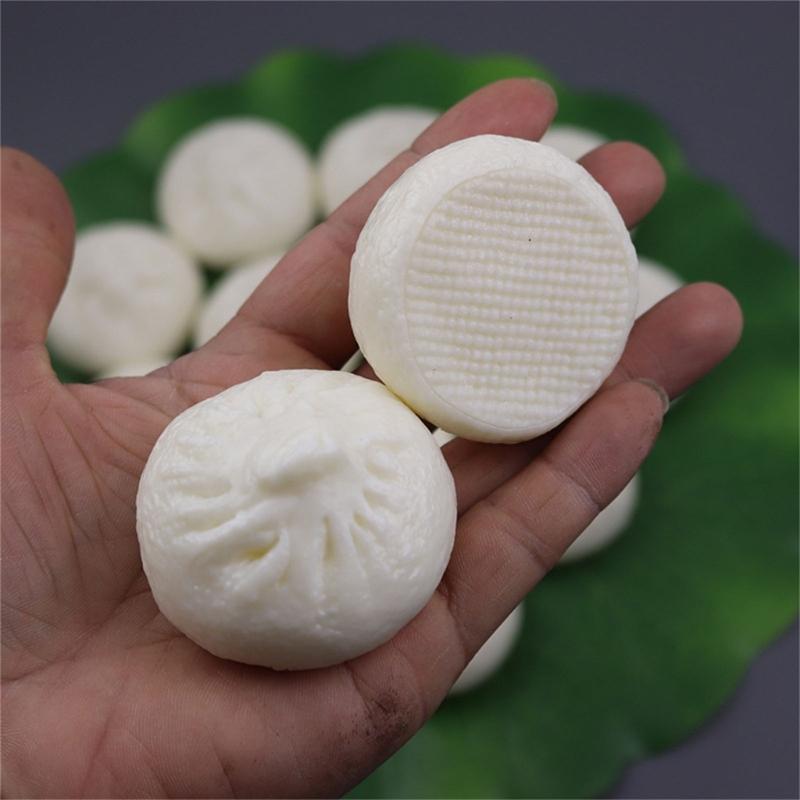 5.5cm Steamed Stuffed Buns Simulation Food Soft Decompress Fidgets Relieve Stress Toy for Adult Kids Kitchen Photo Props