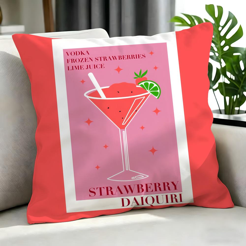 drink Daiquiri Cocktail Cushion Cover Cushion Cover Set Pcs x x x Pillowcase Decorative Sofa Home Decor