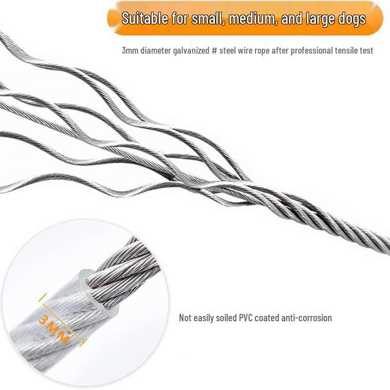 Thickened Anti-Bite PVC Galvanized Steel Dog Leash for Large and Medium Dogs