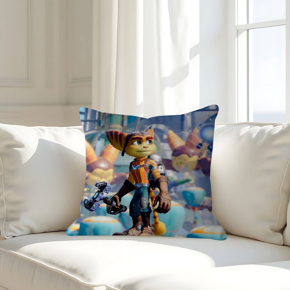 

Game Ratchet And C-Clank Pillow Case Removable Washable Cushion Cover – All-Season Soft Linen 16x16Inch