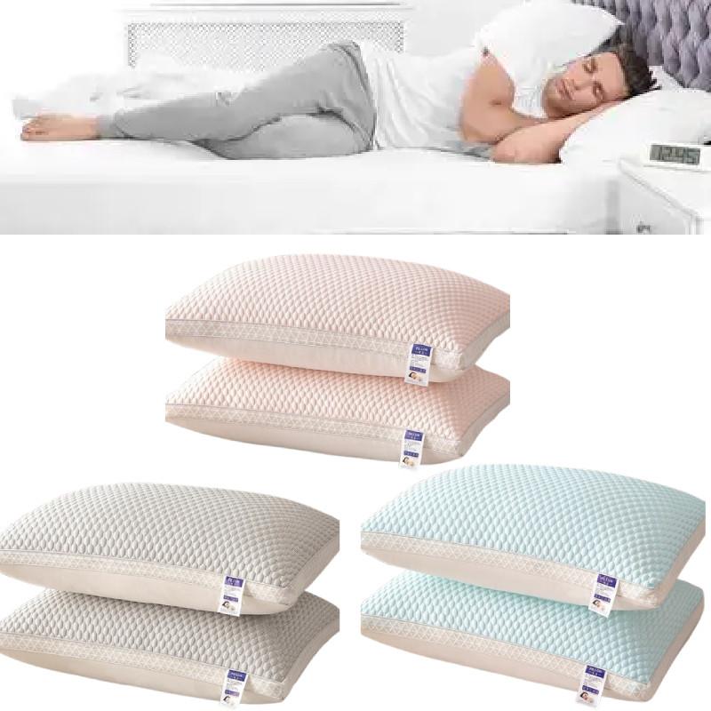 Texture Oval Shaped Ice Silk Pillow Core With Neck Guard Bedroom Bedding Tool