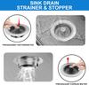 3 in 1 Kitchen Sink Drain Strainer Stainless Steel Pop Up Sink Stopper Kitchen Sink Stopper Drain Plug with Anti-Clogging Basket