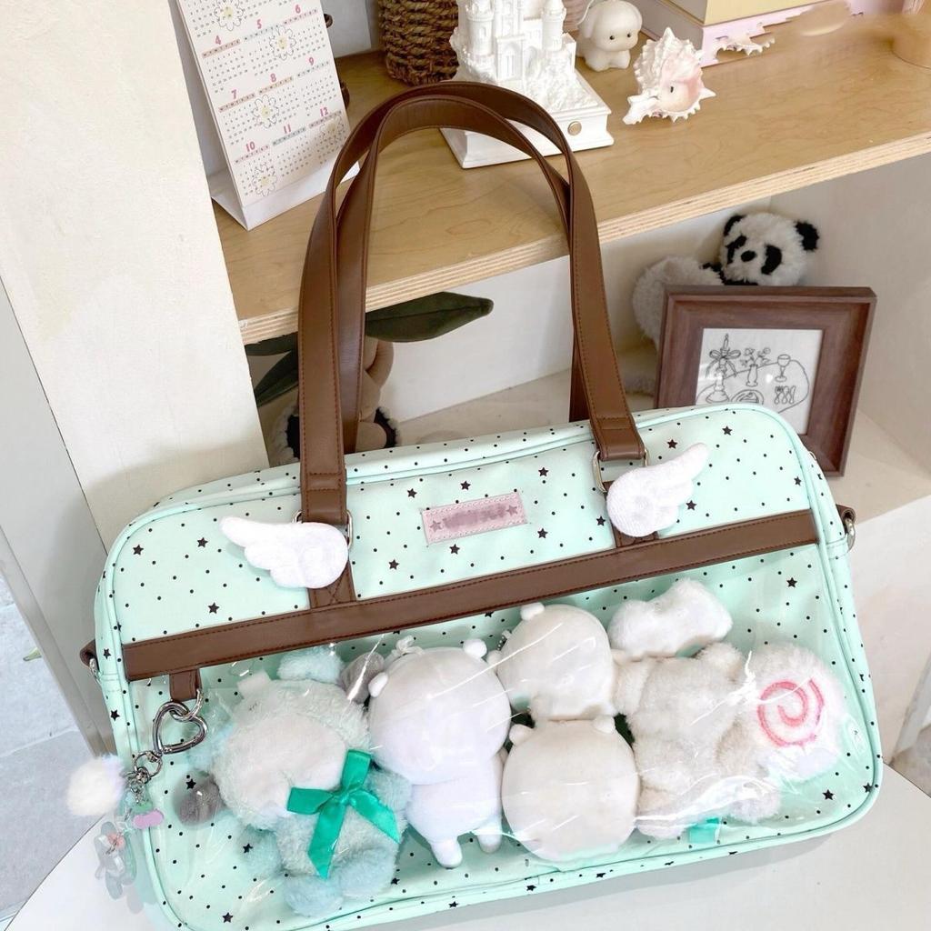Girl Sweet Y2k Ita Bag Cute JK Shoulder Bag Daily Casual Polka Dot