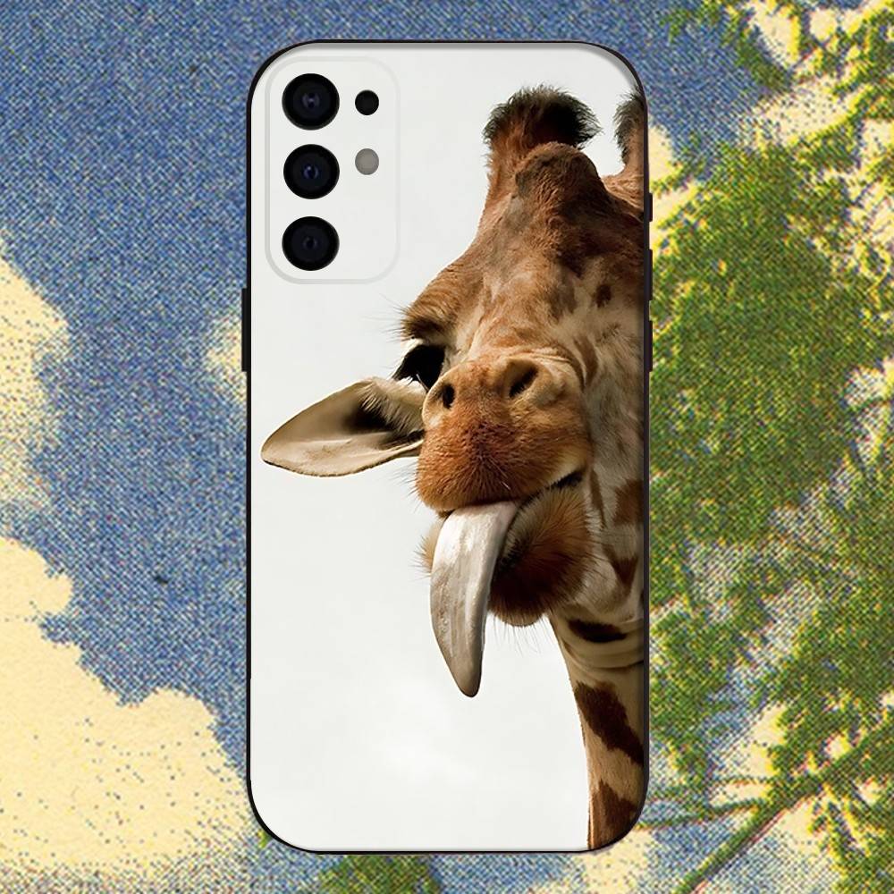 Giraffes Cute Animal Phone Case For Samsung S25,S24,S21,S22,S23,S30,Ultra,S20,Plus,Fe,Lite,Note,10,9,5G Black Cover