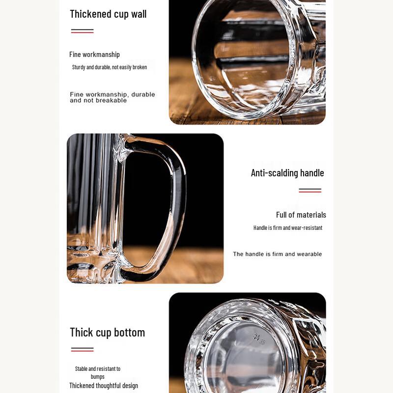 YOLCO Thickened Glass Beer Mugs