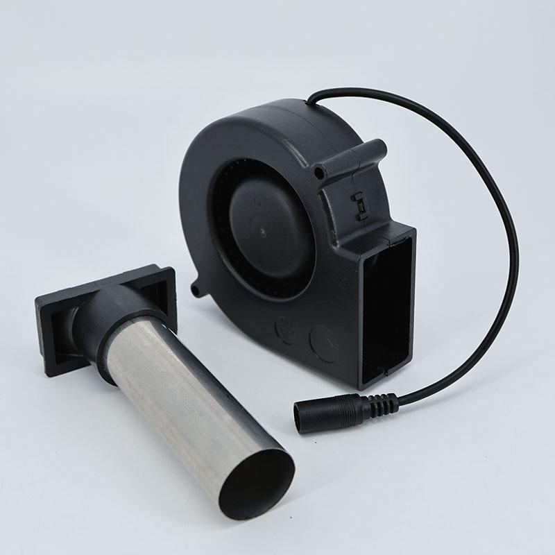 12V Dc 7530 Blower Turbo Cooling Fan with Adjustable Speed Power Controller Barbecue Air Blower Picnic Grill Wood Stove Cooking