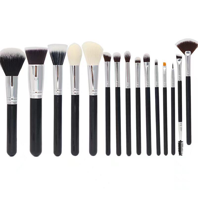 15-Piece Super Soft Makeup Brush Set: Powder, Blush, Foundation, Eyeshadow Brushes & More.