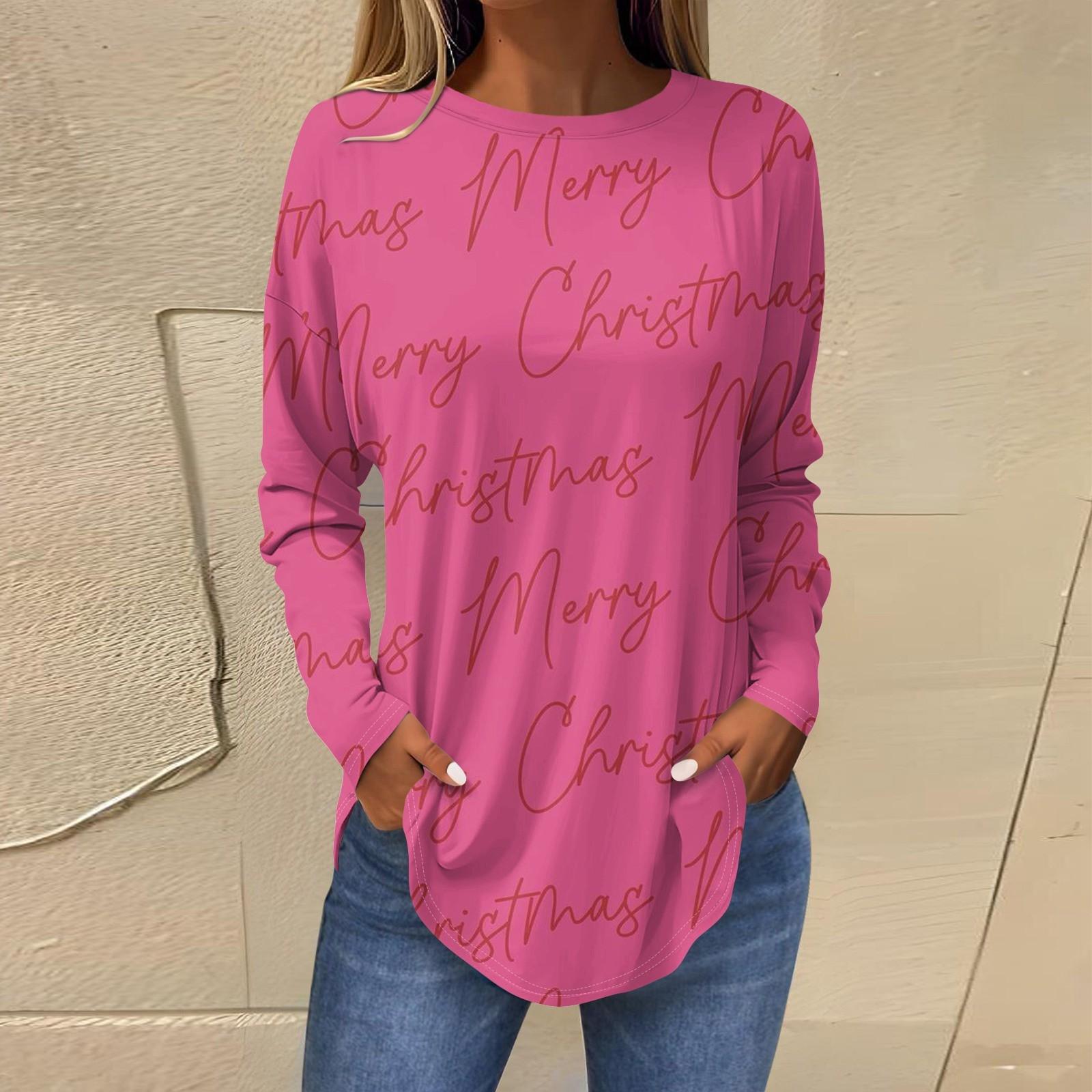 

Жіночі вільні топи з круглим вирізом і довгими рукавами з капюшоном Повсякденні топи Домашні піжами для відпочинку Топи XL