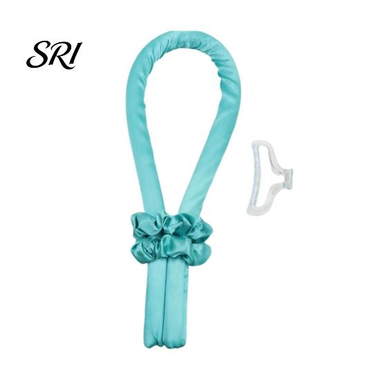 Lazy Curls Maker No Heat Hair Curling Rod Headband with 2 Scrunchies Claw Clip Overnight Sleeping Breathable Silk Ribbon Curler Women Long Roller