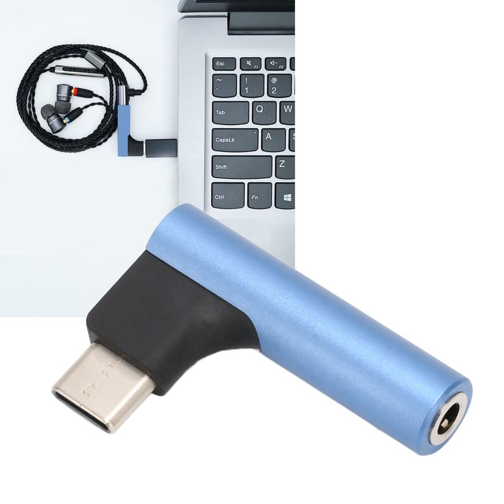 USB C to 3.5mm Sound Headphone   Adapter Type C     Stereo Mic HiFi Right Angle Dongle for Earphone