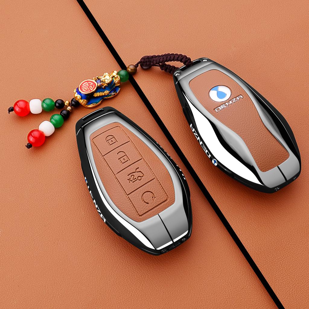 Fit For Denza N9 Auto Specialized High-End Metal Key Fob Cover Bag Protective Cover Key Fob Chain Premium Grade Auto Interior Accessory
